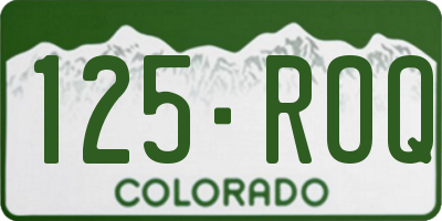CO license plate 125ROQ