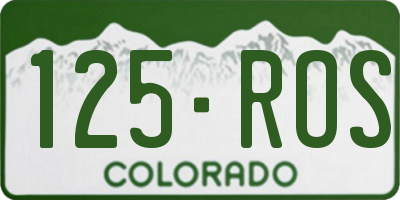 CO license plate 125ROS