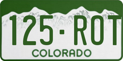 CO license plate 125ROT