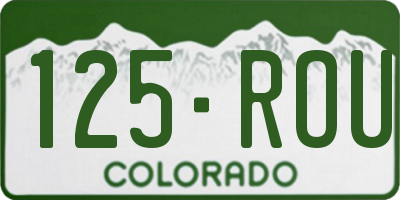 CO license plate 125ROU