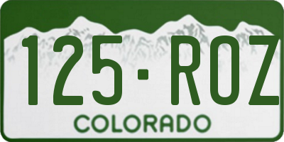 CO license plate 125ROZ