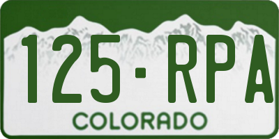 CO license plate 125RPA