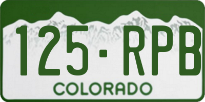 CO license plate 125RPB