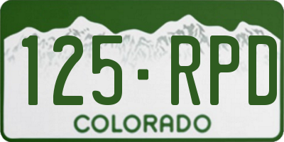 CO license plate 125RPD