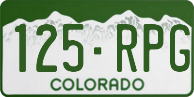 CO license plate 125RPG