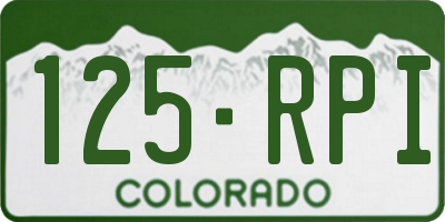 CO license plate 125RPI