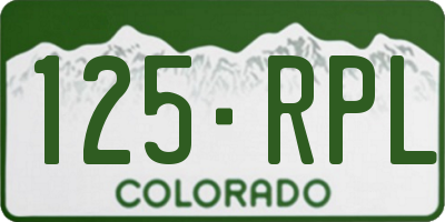 CO license plate 125RPL