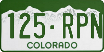 CO license plate 125RPN
