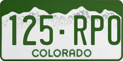 CO license plate 125RPO