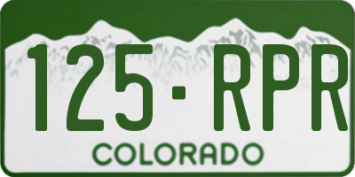 CO license plate 125RPR