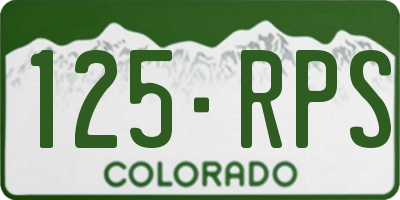 CO license plate 125RPS