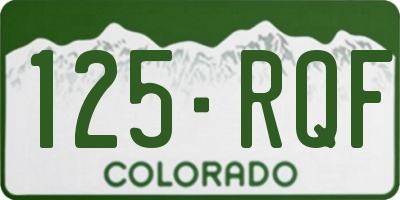 CO license plate 125RQF