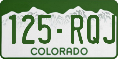 CO license plate 125RQJ