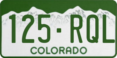 CO license plate 125RQL
