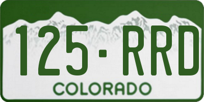 CO license plate 125RRD