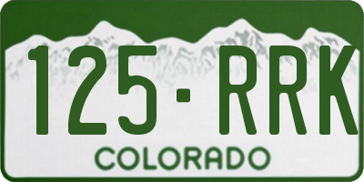 CO license plate 125RRK