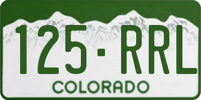 CO license plate 125RRL