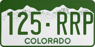 CO license plate 125RRP