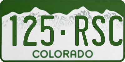 CO license plate 125RSC