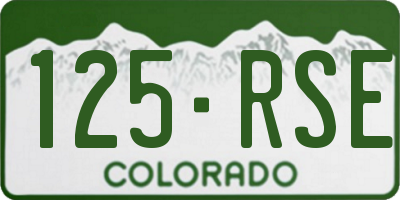 CO license plate 125RSE