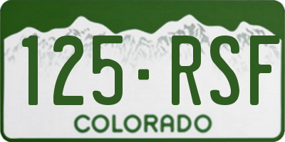 CO license plate 125RSF