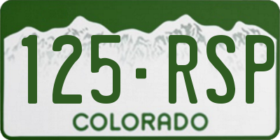 CO license plate 125RSP