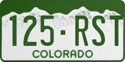 CO license plate 125RST
