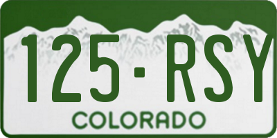 CO license plate 125RSY