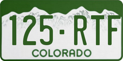 CO license plate 125RTF