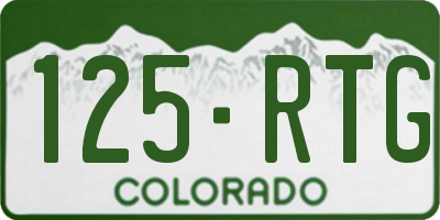 CO license plate 125RTG