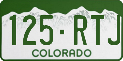 CO license plate 125RTJ
