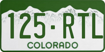 CO license plate 125RTL
