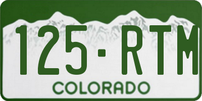 CO license plate 125RTM
