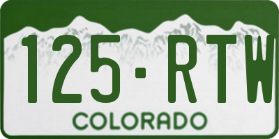 CO license plate 125RTW
