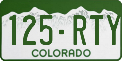 CO license plate 125RTY