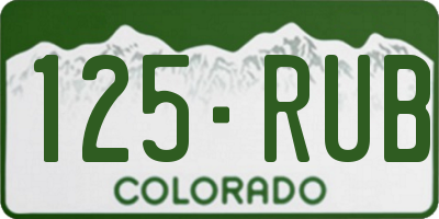 CO license plate 125RUB