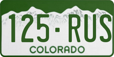 CO license plate 125RUS