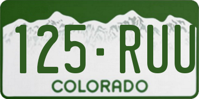 CO license plate 125RUU