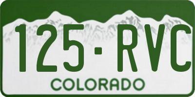 CO license plate 125RVC