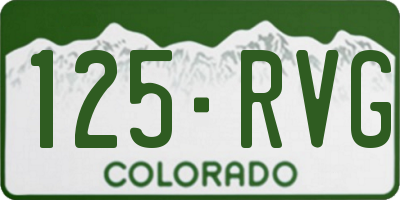 CO license plate 125RVG