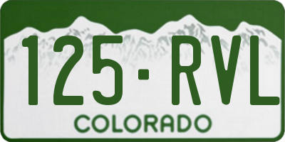 CO license plate 125RVL