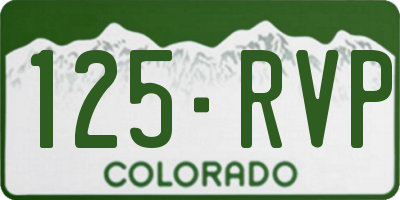 CO license plate 125RVP