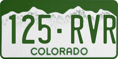 CO license plate 125RVR