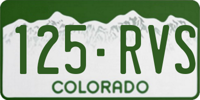 CO license plate 125RVS