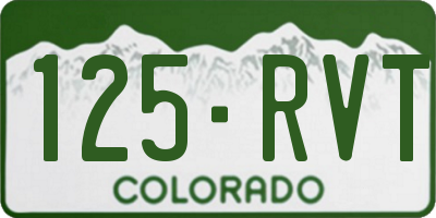 CO license plate 125RVT