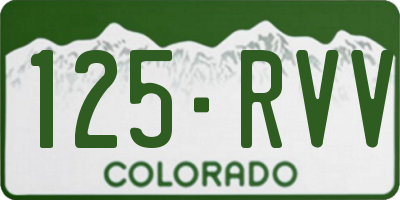 CO license plate 125RVV