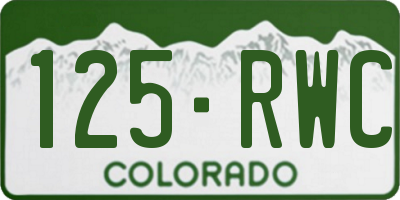 CO license plate 125RWC