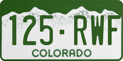 CO license plate 125RWF