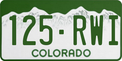 CO license plate 125RWI