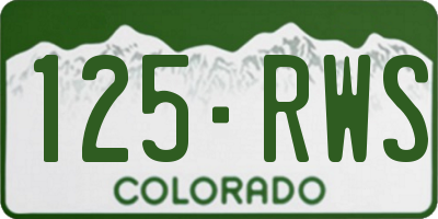 CO license plate 125RWS